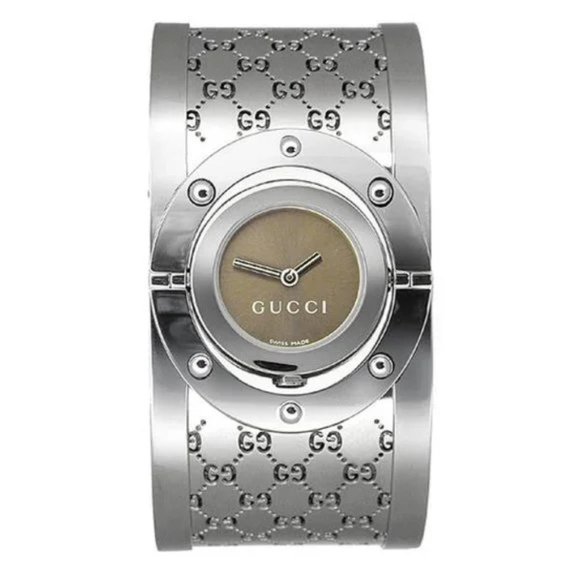 Gucci Twirl Stainless Steel Bangle Bracelet Watch - Picture 1 of 8